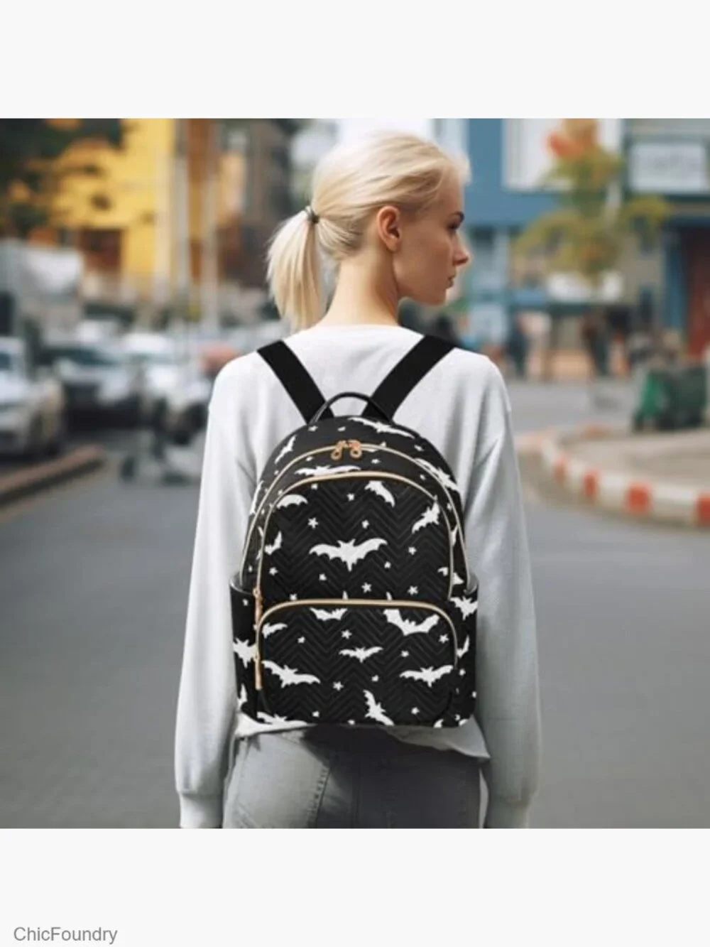 Halloween Bat Mini Backpack Fashion Backpack Purse for Women Handbag Shoulder